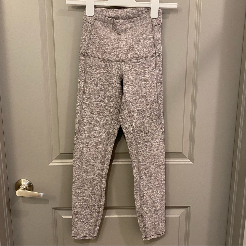 Lululemon Pure Practice Pant Heathered Slate Gray Braided White Wunder 2